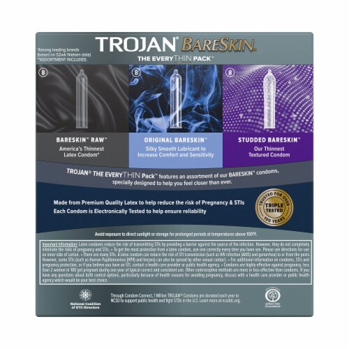 Trojan Condom Bareskin the Everythin Pack (Pack of 24), 24 pack 