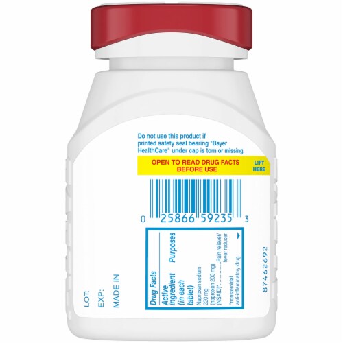Tablets Easy Open Arthritis Cap Naproxen Sodium Pain Reliever (Pack of 12) Perspective: back