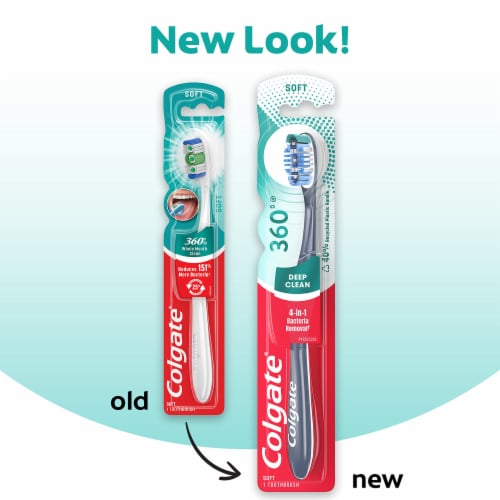 Colgate 360 Toothbrush with Tongue and Cheek Cleaner Soft Pack