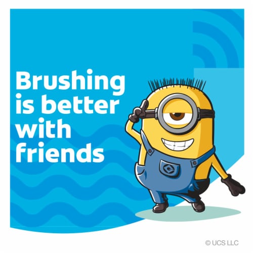 Colgate Kids Battery Powered Toothbrush, Minions (Pack of 14) Perspective: back