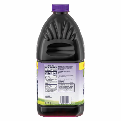 Welch's 100 Purple Juice, Concord Grape, 96 Fl Oz (Pack of 32) Perspective: back