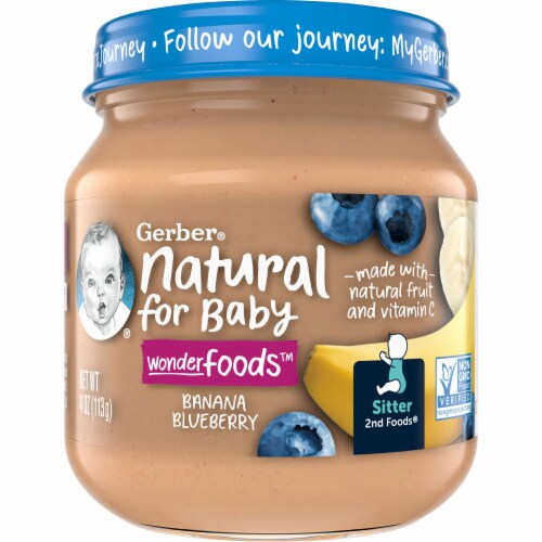 Gerber 2nd Food Natural Banana Blueberry Baby Meals - 4oz (Pack of 10) Perspective: back