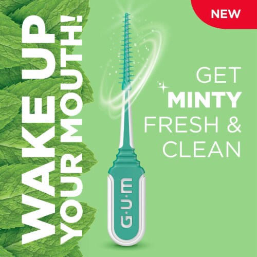 Sunstar GUM Mint Comfort Flex Soft-Picks 80 Count (Pack of 16) Perspective: back