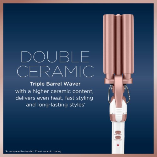 Double Ceramic 3 Barrel Curling Iron Hair Waver Pack of 10 10 pack Foods Co