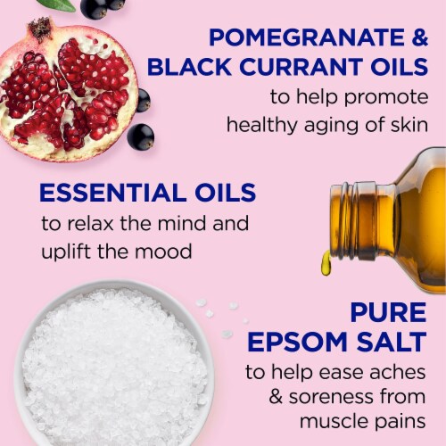 Dr Teal's Pure Epsom Salt, Pomegranate & Black Currant, 3 lbs (Pack of 24) Perspective: back