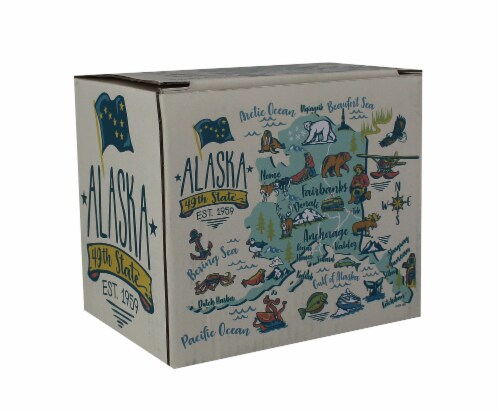Arctic Circle Enterprises Alaska State Map Mug - White/Mint Perspective: back