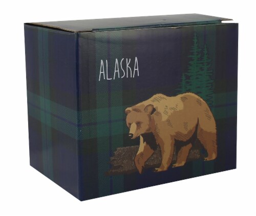 Arctic Circle Enterprises Alaska Frontier Plaid Bear Mug Perspective: back