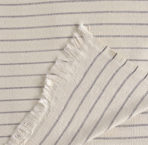 Textile Gocek Striped Cotton Full Coverlet Perspective: back