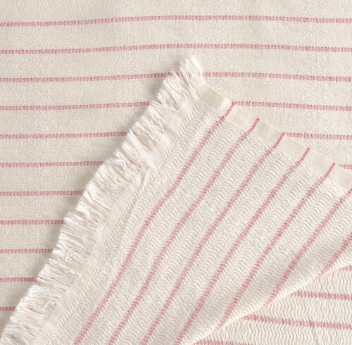 Textile Gocek Striped Cotton Full Coverlet Perspective: back