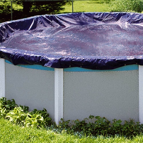 Swimline PCO818 15 Foot Round Above Ground Winter Swimming Pool Cover, Blue Perspective: back