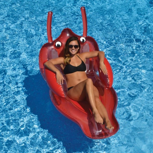 Swimline 90405 Inflatable Rideable Lobster Swimming Pool Floating Water Lounger Perspective: back