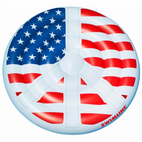 Swimline 60 Inflatable Americana Peace Island Float For Swimming Pool Or Beach 1 Unit King Soopers