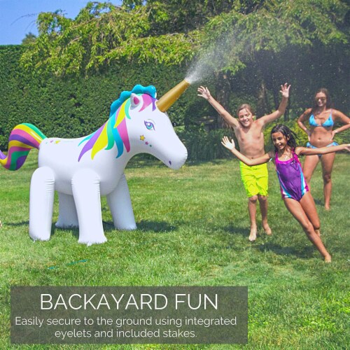 Aazon.co: Sloosh Inflatable Ride A Unicorn Costue Sprinkler Arch