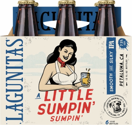 Lagunitas® A Little Sumpin' Sumpin' IPA Wheat Ale Craft Beer Bottles Perspective: back