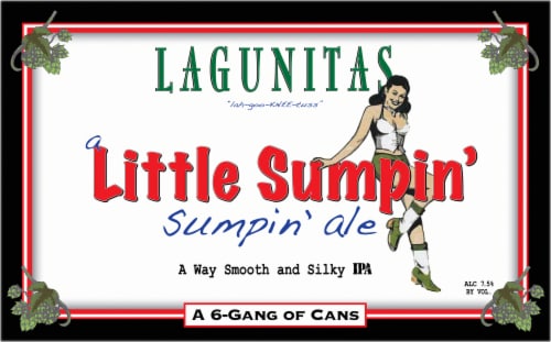 Lagunitas A Little Sumpin' Sumpin' IPA Wheat Ale Craft Beer Cans Perspective: back