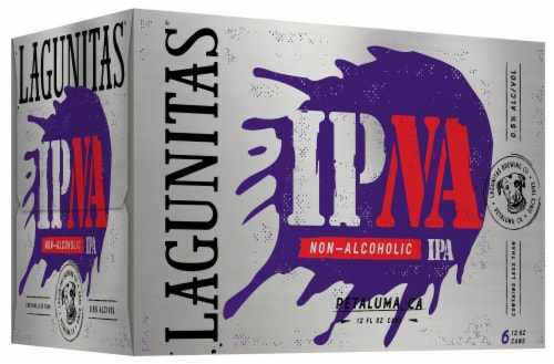 Lagunitas IPNA Non-Alcoholic IPA Craft Beer Bottles Perspective: back