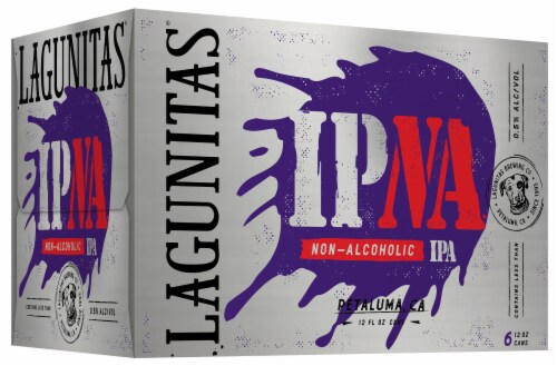 Lagunitas IPNA Non-Alcoholic IPA Craft Beer Bottles Perspective: back