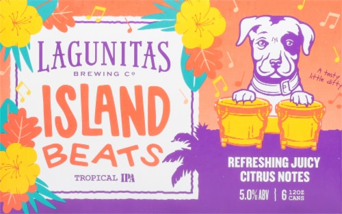 Lagunitas Island Beats Tropical IPA Craft Beer Cans Perspective: back