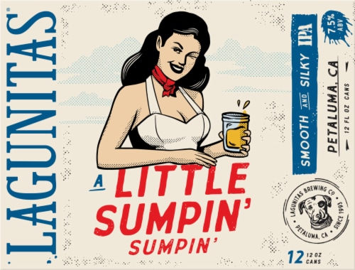 Lagunitas® A Little Sumpin' Sumpin' IPA Wheat Ale Craft Beer Cans Perspective: back