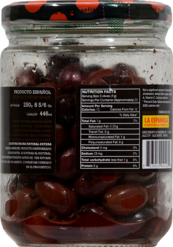 La Espanola Mallorca Whole Black Olives Perspective: back