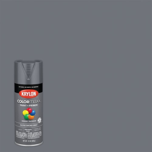 Krylon® ColorMaxx Indoor/Outdoor Gloss Smoke Gray Spray Paint and Primer Perspective: back