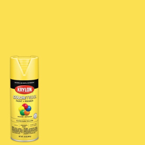 Krylon® ColorMaxx Gloss Sun Yellow Indoor/Outdoor Spray Paint and Primer Perspective: back