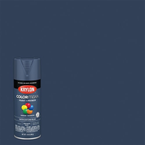 Krylon® ColorMaxx Satin Oxford Blue Indoor/Outdoor Spray Paint + Primer Perspective: back