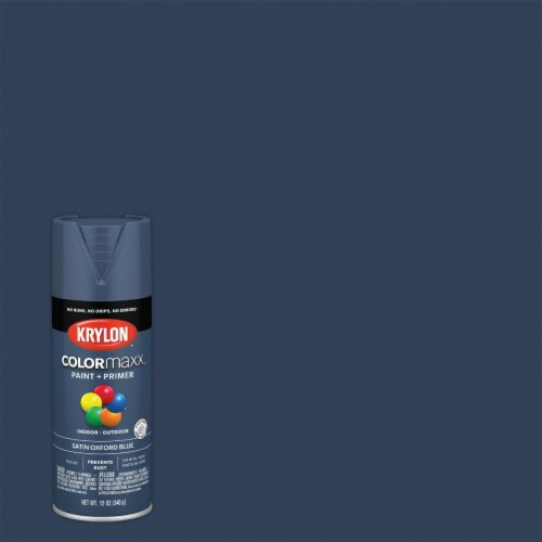 Krylon® ColorMaxx Satin Oxford Blue Indoor/Outdoor Spray Paint + Primer Perspective: back