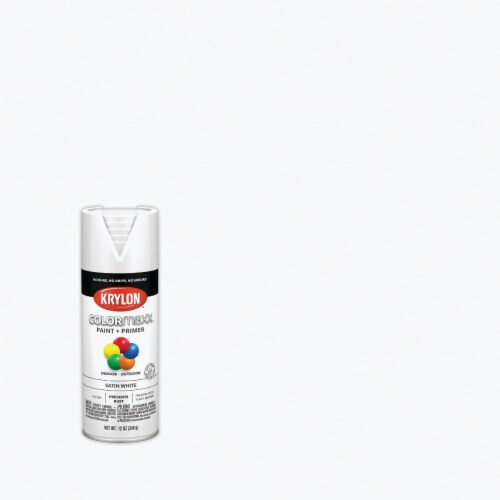 Krylon® ColorMaxx Satin White Indoor/Outdoor Spray Paint and Primer Perspective: back