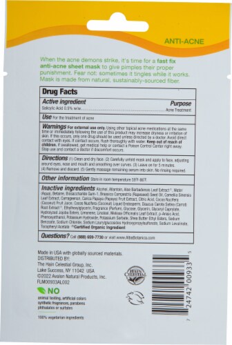 Alba Botanica® Papaya Anti-Acne Fast Fix Sheet Mask Perspective: back
