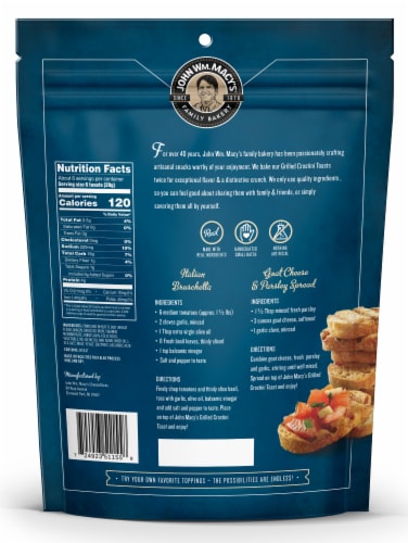 John Wm. Macy's Olive Oil & Sea Salt Grilled Crostini Toasts Perspective: back