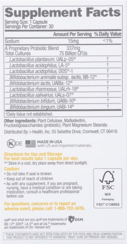UP4® Ultra High Potency Probiotics Vegetarian Capsules Perspective: back