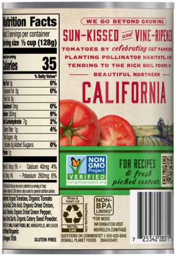 Muir Glen Organic Stewed Tomatoes Perspective: back