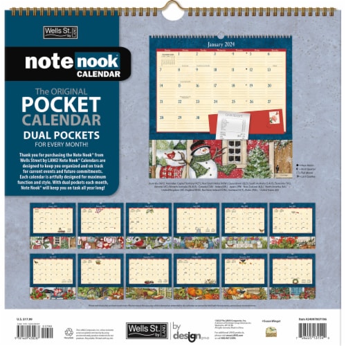 Wells Street by Lang 2024 Heart and Home Wall Calendar Perspective: back