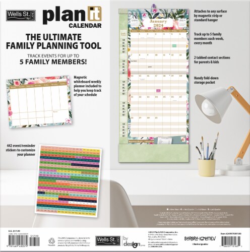Wells Street by Lang 2024 Grow Wild Plan It Wall Calendar Perspective: back