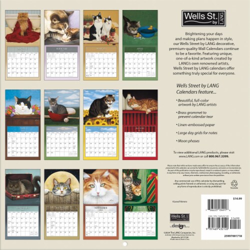 WSBL 2025 Cats™ Wall Calendar Perspective: back