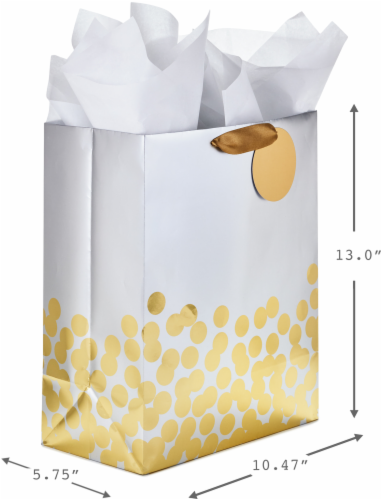 Large Gift Bag #51: Hallmark Ready to Go Gift Bag - Gold & Silver Perspective: back