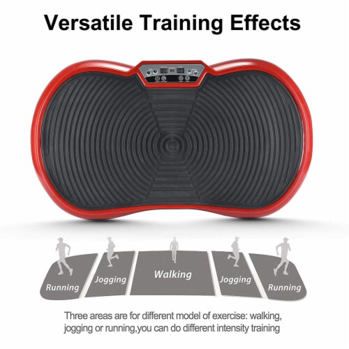 Wonder Maxi 3D Vibration Plate Exercise Machine w/ Dual Motor Oscillation, Red Perspective: back