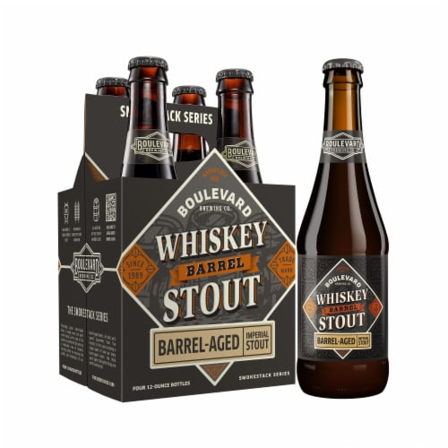 Boulevard Whiskey Barrel Stout Craft Beer Bottles Perspective: back