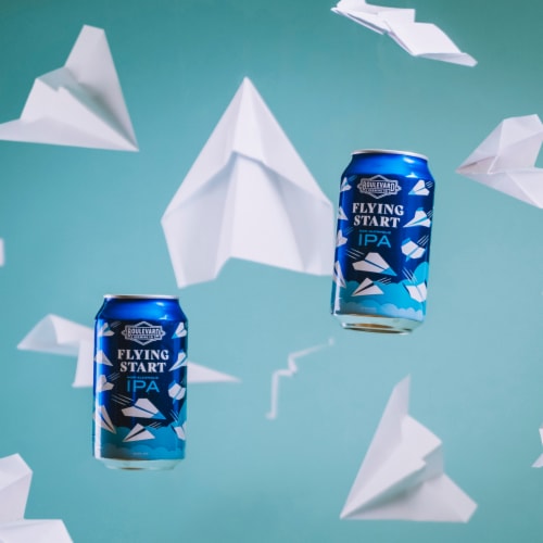 Boulevard Flying Start NA Craft Beer 6pk Cans Perspective: back