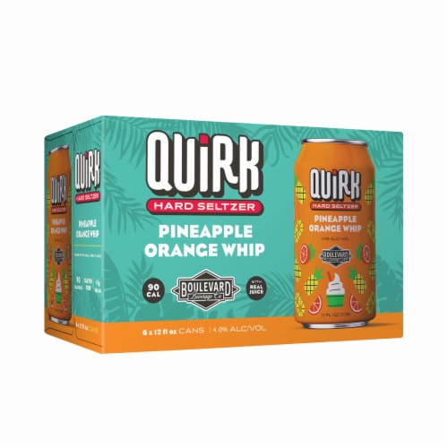 Quirk Pineapple Orange Whip Hard Seltzer 6pk Cans Perspective: back