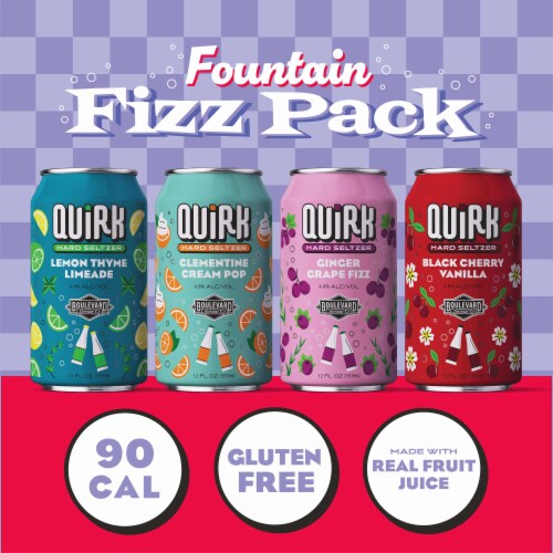 Quirk Fountain Fizz Hard Seltzer Variety 12pk Cans Perspective: back