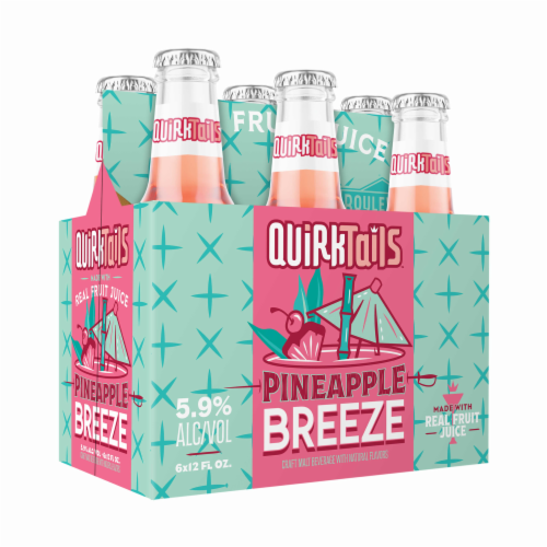 Quirktails Pineapple Breeze FMB 6pk Bottles Perspective: back