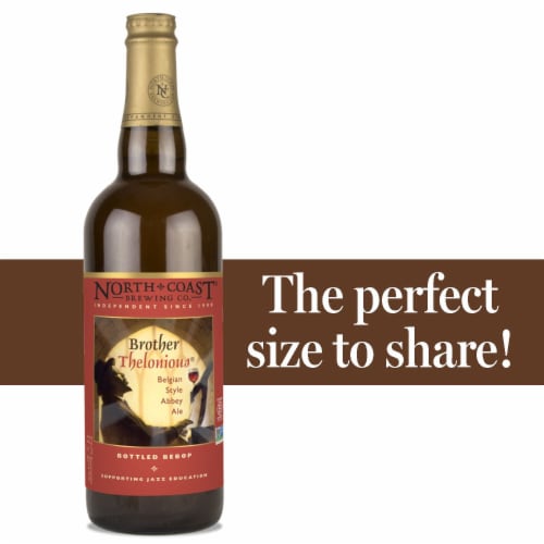 North Coast Brewing Co. Brother Thelonious Belgian Style Abbey Ale Craft Beer Single Bottle Perspective: back