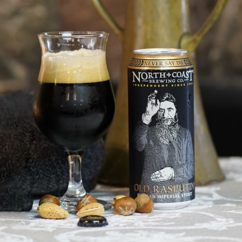 North Coast Old Rasputin Russian Imperial Stout Craft Beer Perspective: back