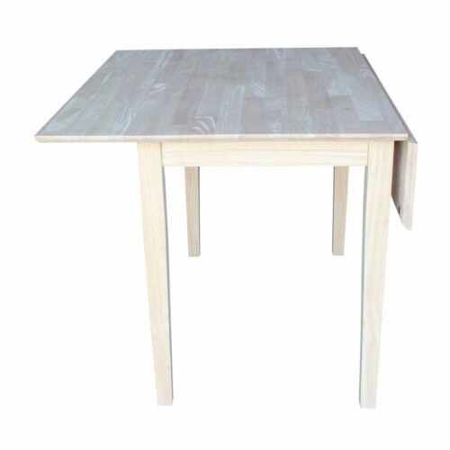 Unfinished Solid Wood Dual Drop Leaf Dining Table Square 1