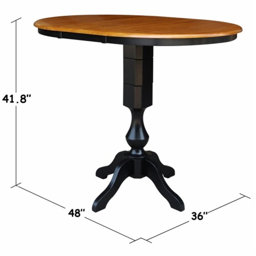 36 Round Top Pedestal Table With 12 Leaf Dining Counter or Bar Height, 1 Fred Meyer