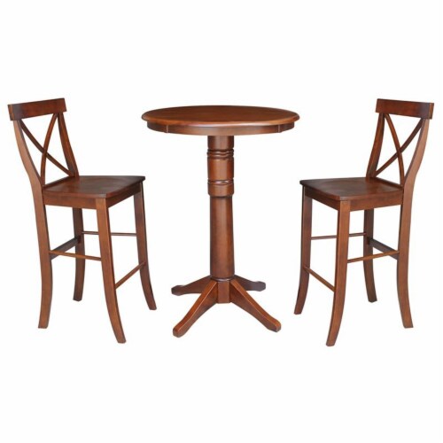30 Round Pedestals Bar Height Table With 2 Bar Height Stools, 1 Fred Meyer