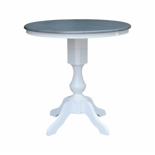 36 in. Counter Height Wood Dining Table with 12 in. Leaf in White/Heather Gray Perspective: back