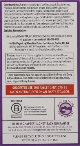 New Chapter Every Man's One Daily Whole-Food Multivitamin Vegetarian Tablets Perspective: back